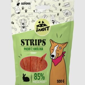 Recompense pentru caini Mr. Bandit STRIPS, iepure, 500 g