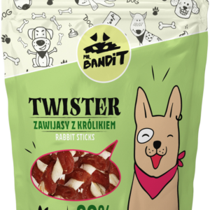 Recompense pentru caini Mr. Bandit TWISTER,iepure, 500g