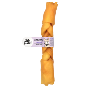 Recompense pentru caini Mr. Bandit, piele maro impletita, 25 cm