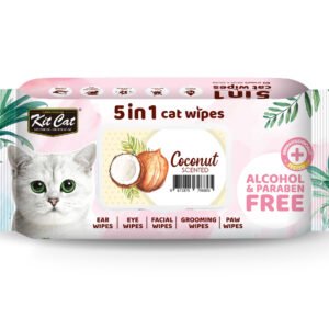 Servetele umede pentru pisici, KIT KAT, 5 in 1, Cocos, 80 buc