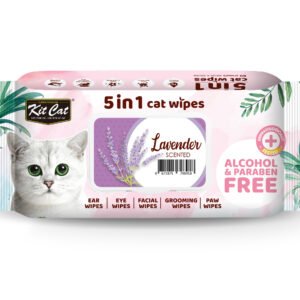 Servetele umede pentru pisici, KIT KAT, 5 in 1, Lavanda, 80 buc