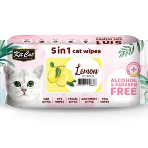 Servetele umede pentru pisici, KIT KAT, 5 in 1, Lemon, 80 buc