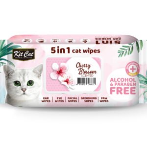 Servetele umede pentru pisici, KIT KAT, 5 in 1, floare de cires, 80 buc