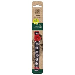 Zgarda eco pentru pisici, verde, ajustabila, cu model floral, 20-30 cm x 1 cm