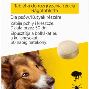 Antiparazitar extern pentru caini intre 22-45 kg AdTab, 1 comprimat masticabil (900 mg)