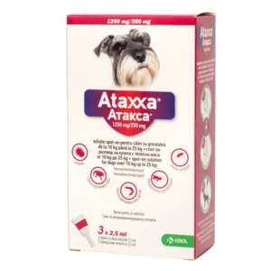 Antiparazitar extern pentru caini Ataxxa Dog, 3 pipete