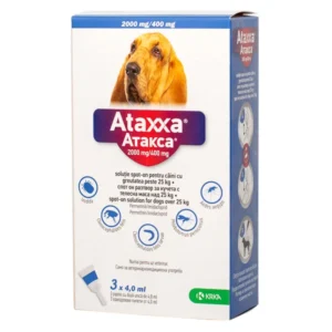 Antiparazitar extern pentru caini Ataxxa Dog, 3 pipete