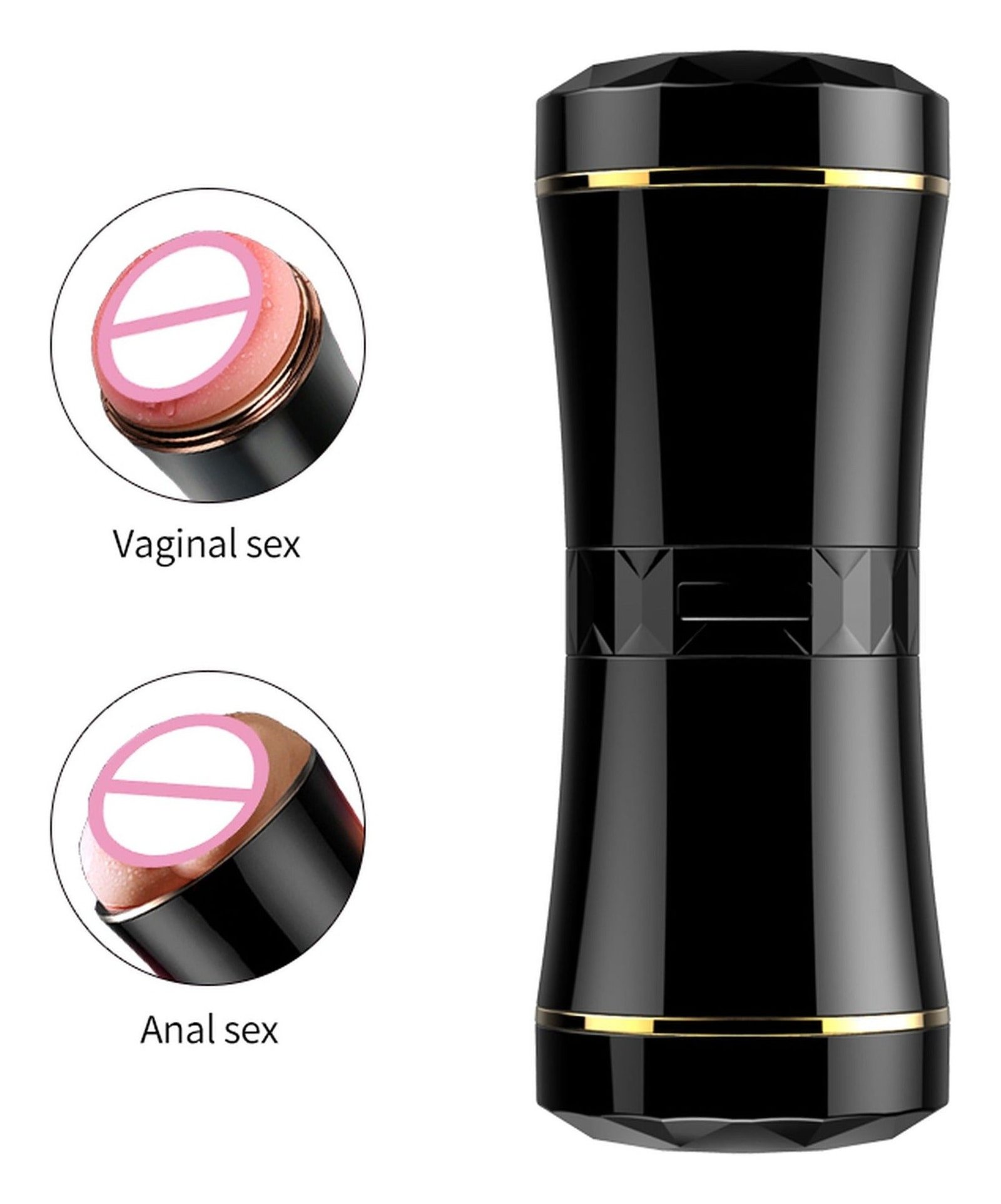 Masturbator FOX ultrarealist, cu capat dublu si material CyberSkin, negru - imagine 4