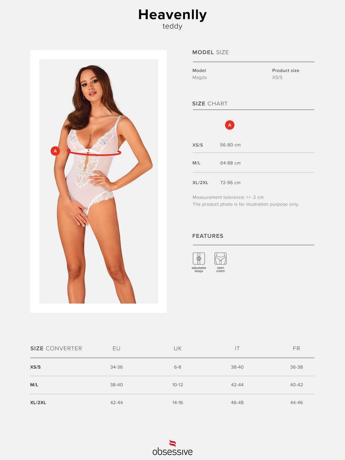 Body Heavenlly – lenjerie seducătoare transparentă cu decupaje și dantelă, alb - imagine 4