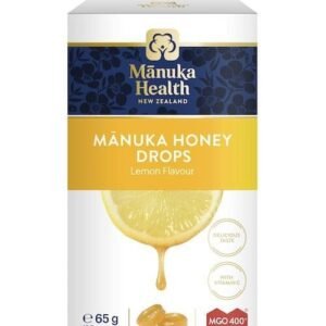Bomboane dropsuri cu miere de Manuka MGO 400+ si Vitamina C (65g) (aroma lamaie)