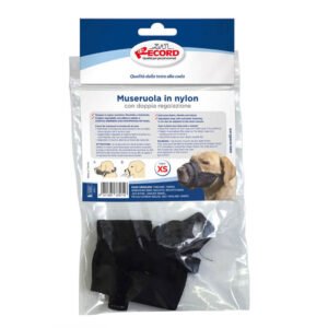 Botnita reglabila din nylon, neagra, confortabila, pentru caini de talie medie, 30-40 cm x 2 cm