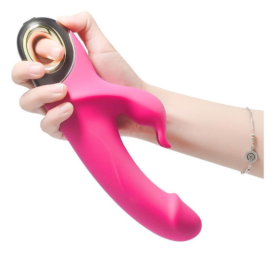 Vibrator Rabbit G-spot Meteor cu 9 moduri de vibratii si incarcare magnetica, flexibil, silentios, silicon premium, roz - imagine 4