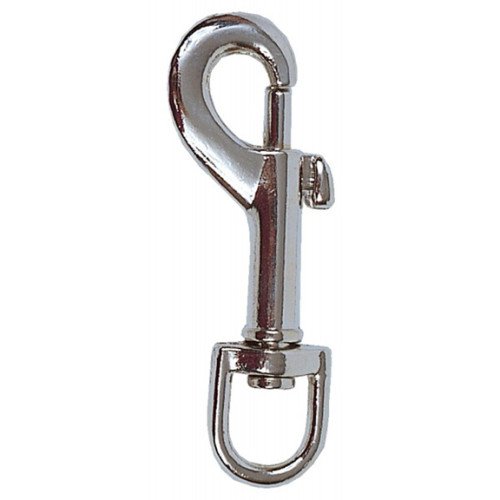 Carabiniera metalica pentru caini, argintie, dimensiuni 65 mm x 10 mm x 140 mm