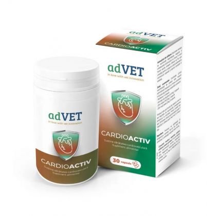 Advet Cardioactiv, supliment pentru caini si pisici, 30 capsule