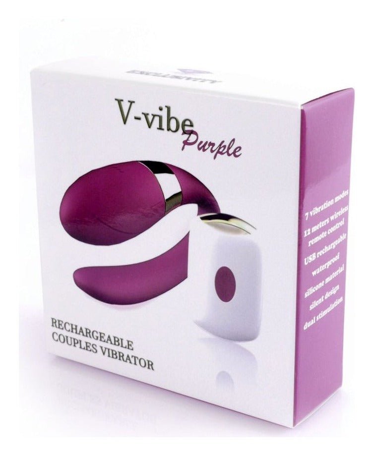 Vibrator pentru cuplu V-Vibe cu 7 moduri de vibratii, telecomanda wireless si incarcare USB, silentios, silicon premium, mov - imagine 5