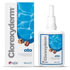 Solutie auriculara pentru caini si pisici, curatare,igienizare, cu efect calmant, Clorexyderm Oto, 150 ml