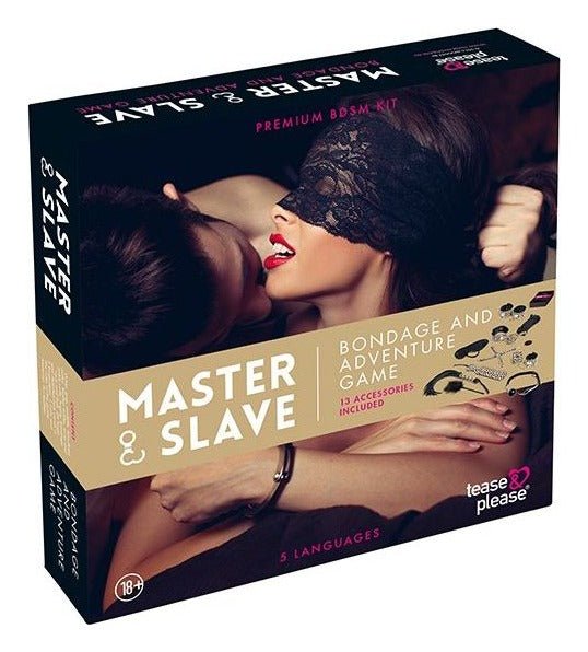 Master & Slave Bondage Game – Kit 10 piese, Animal Print Beige