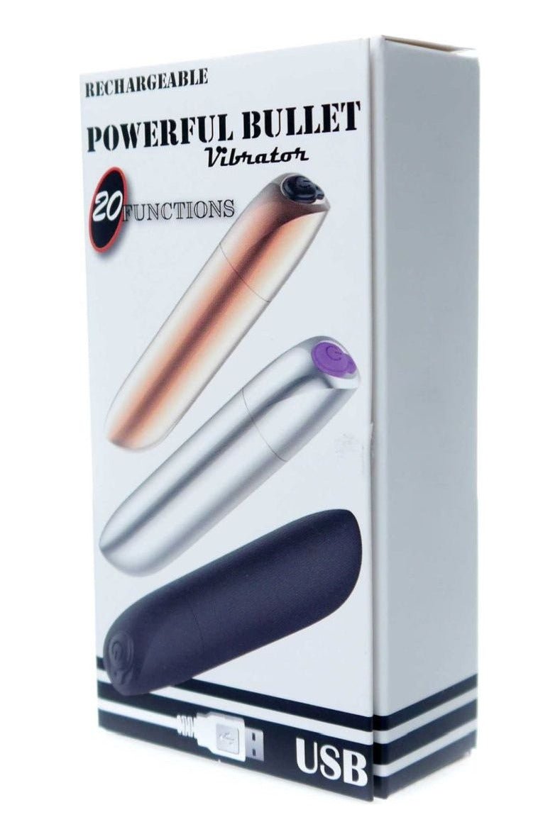 Vibrator clitoris Powerful Bullet cu 20 moduri de vibratii si incarcare USB, 10 cm, argintiu - imagine 5