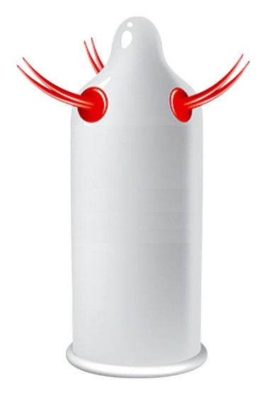 Prezervativ Egzo Cocky Friend cu proeminente pentru stimulare si placere intensa