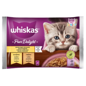 Whiskas Pure Delights Junior Pui/Curcan Aspic 4X85 g