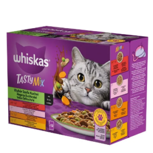 Whiskas Plic Tasty Mix Vita&Somon/Pui&Curcan/Pui&Cod/Somon & Morcov 12x85 G
