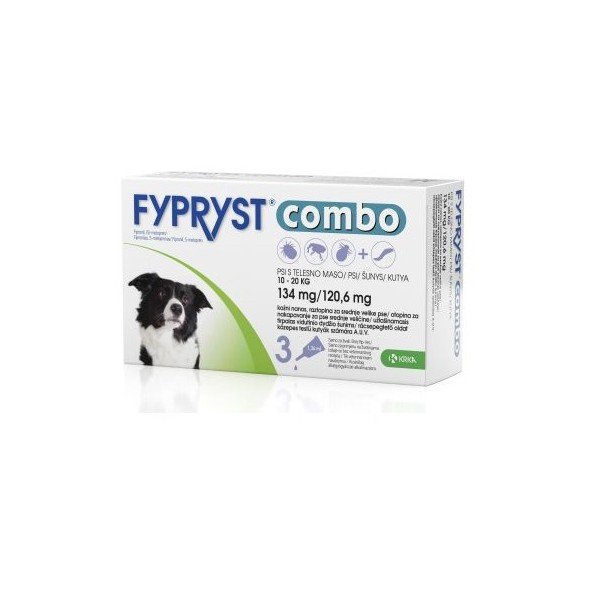 Antiparazitar extern pentru caini intre 10-20 kg Fypryst Combo M, 1 pipeta