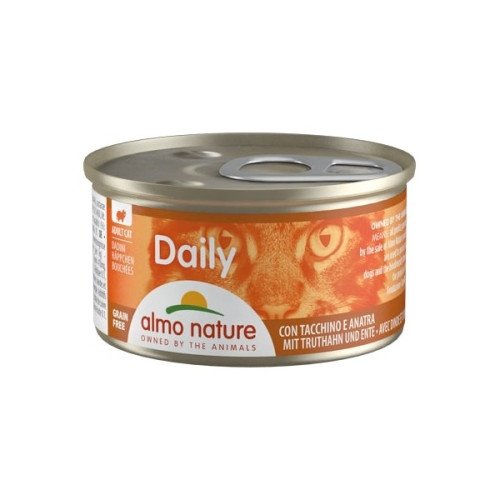 Hrana umeda pentru pisici Almo Nature Daily Conserva Bucati Curcan si Rata 85 gr