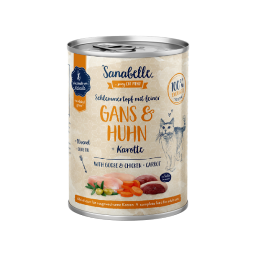 Sanabelle conservă cu Gâscă și Pui: 380 g, fără cereale