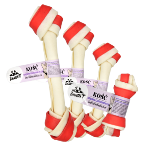Recompense pentru caini Mr. Bandit Knotted Bone, os innodat rosu de 10 cm