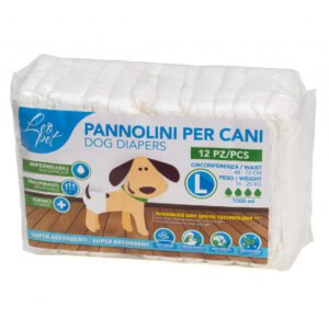 Scutece pentru caini LeoPet, dimensiune S (abdomen 40-56 cm), 12 bucati