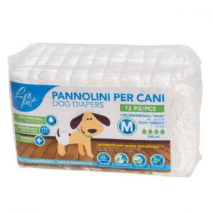 Scutece pentru caini LeoPet, dimensiune S (abdomen 40-56 cm), 12 bucati