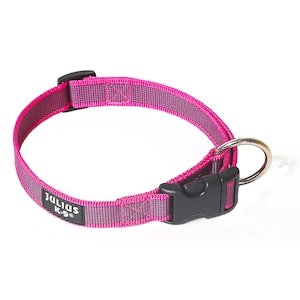 Zgarda caini, roz, ajustabila, 39-65 cm x 2 cm