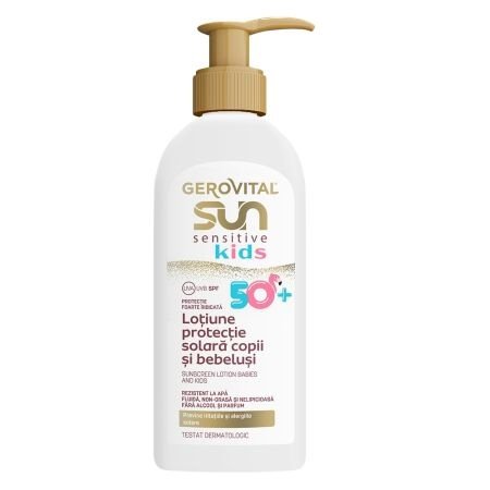 Lotiune protectie solara copii SPF 50+ Gerovital Sun Sensitive Kids 200 ml