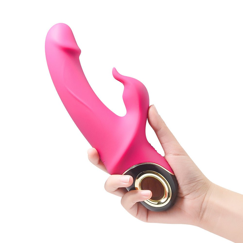 Vibrator Rabbit G-spot Meteor cu 9 moduri de vibratii si incarcare magnetica, flexibil, silentios, silicon premium, roz - imagine 2