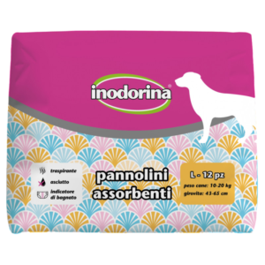 Scutece pentru caini Inodorina L (10-20 kg), 12 bucati