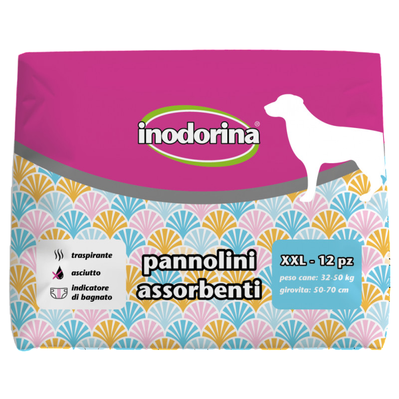 Scutece pentru caini de talie mare Inodorina XXL (32-50 kg), 12 bucati