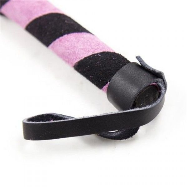 Bici din piele pentru jocuri erotice si bondage Line Whip, design premium si elegant, roz - imagine 4