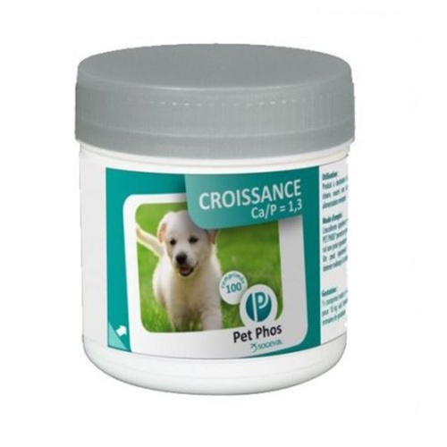 Supliment pentru caini Pet Phos Croissance Ca/P 1.3, 100 tablete