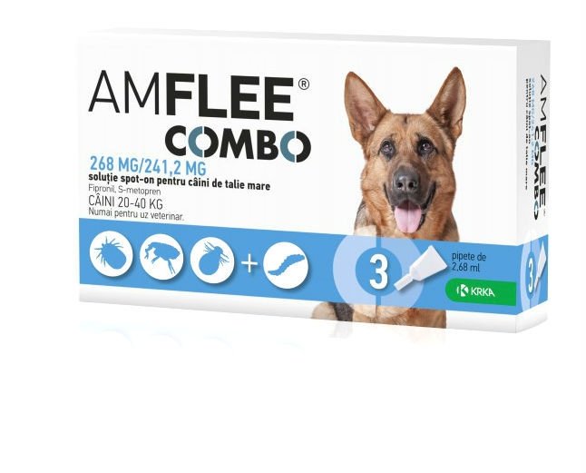 Pipeta antiparazitara pentru caini Amflee Combo L (20-40 kg), 1 pipeta