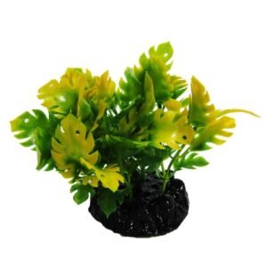 Resun Planta Plastic Big Leaf Green/Yellow 10 cm