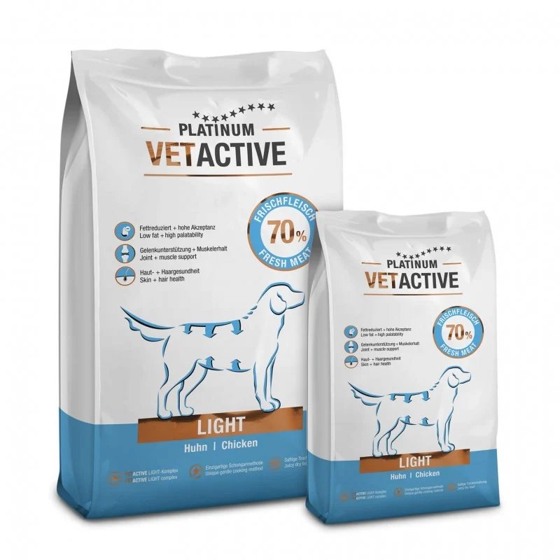 Platinum VetActive Dog Adult, light, hrana uscata pentru caini, cu pui, 1.5 kg