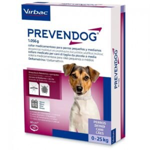 Zgarda antiparazitara pentru caini Prevendog (0-25 kg), 60 cm x 2 bucati