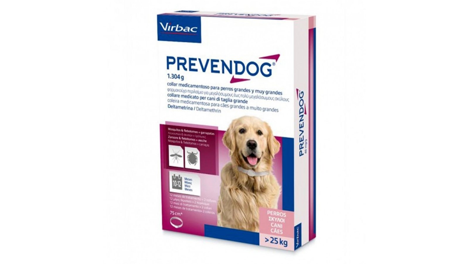 Zgarda antiparazitara pentru caini Prevendog (25 kg+), 75 cm x 2 bucati