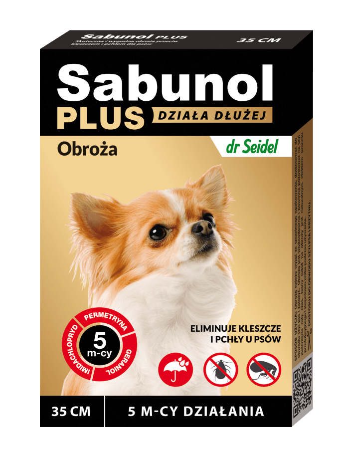 Zgarda antiparazitara pentru caini Sabunol Plus (2-10 kg), 35 cm
