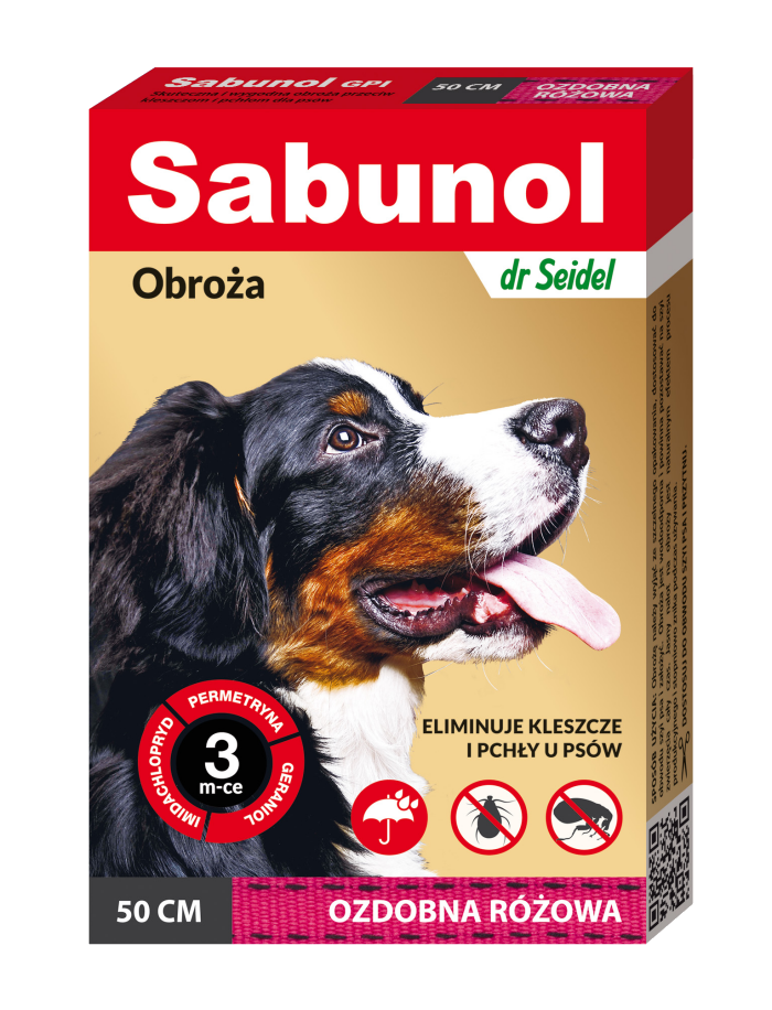 Zgarda antiparazitara pentru caini Sabunol Dog GPI (10-25 kg), 50 cm