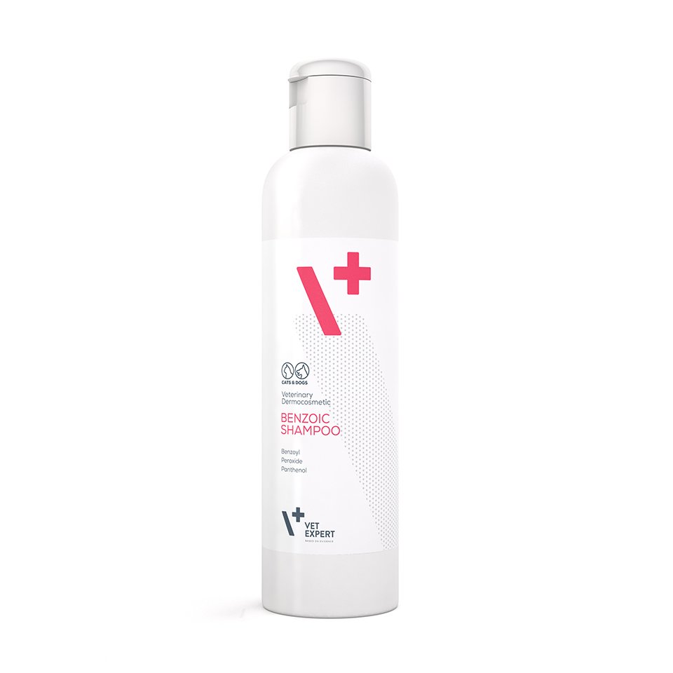 Sampon dermatocosmetic pentru caini si pisici Vet Expert Benzoic, 250 ml