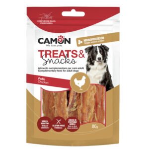 Recompense pentru caini Camon Fasii de carne de Pui deshidratat 80 gr