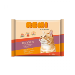 Remi Hrana Umeda Pentru Pisici AdulteFish & Meat 4 X 100 Gr