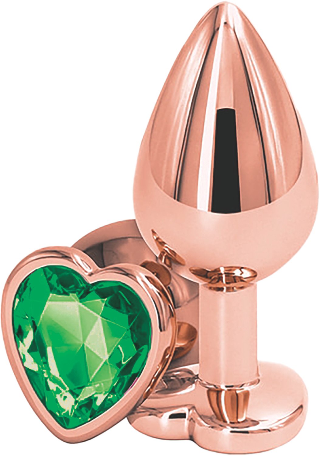 Dop Anal Brilliant Anal Plug Medium, Rose Gold, Piatra Verde, Passion Labs
