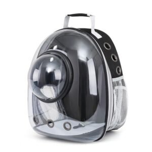 Rucsac pentru transport pisici, cu hublou, negru, 41 x 32 x 25 cm